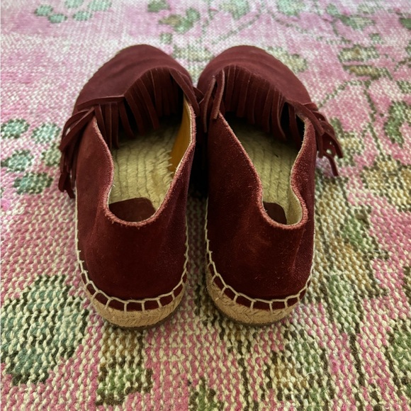 CHLOE Suede Fringe Espadrilles - Burgundy/Maroon/Wine - 37 - Picture 5 of 9